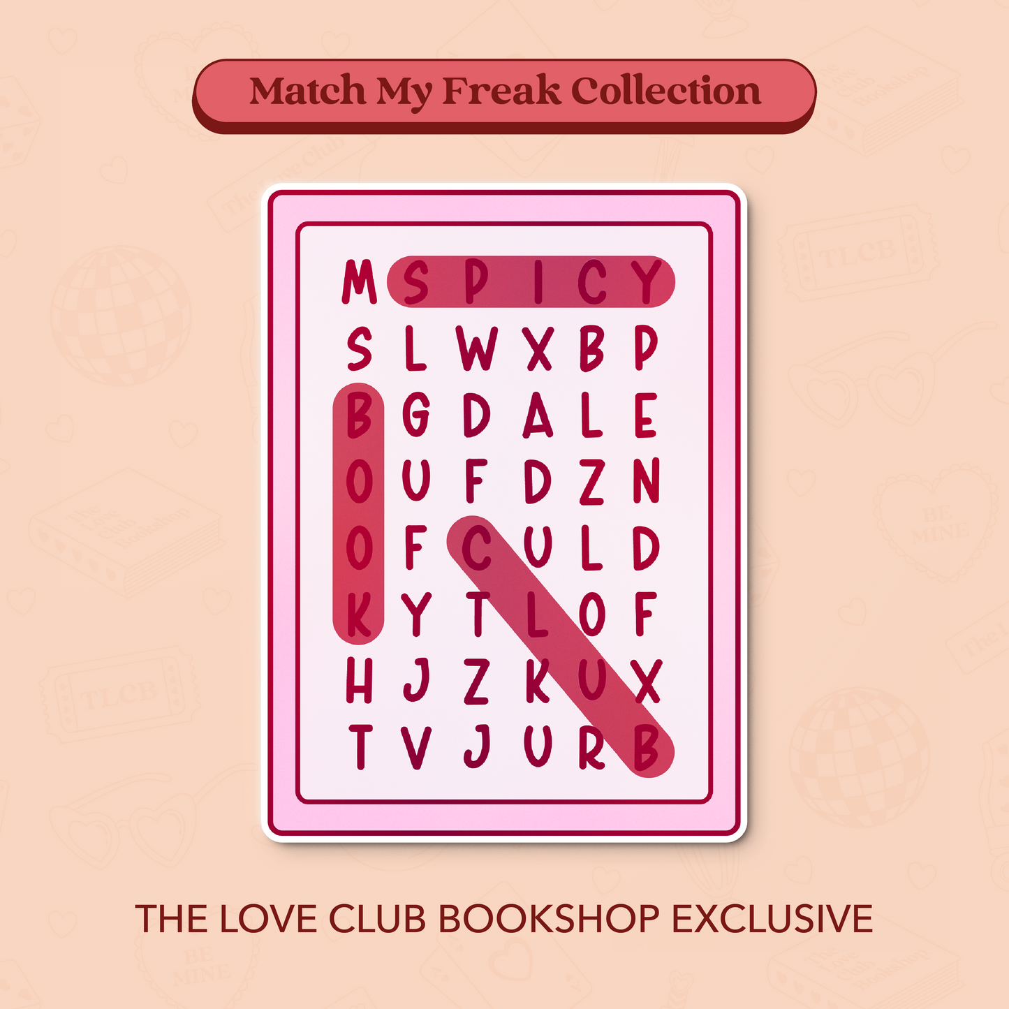 "Spicy Book Club" Word Search Sticker